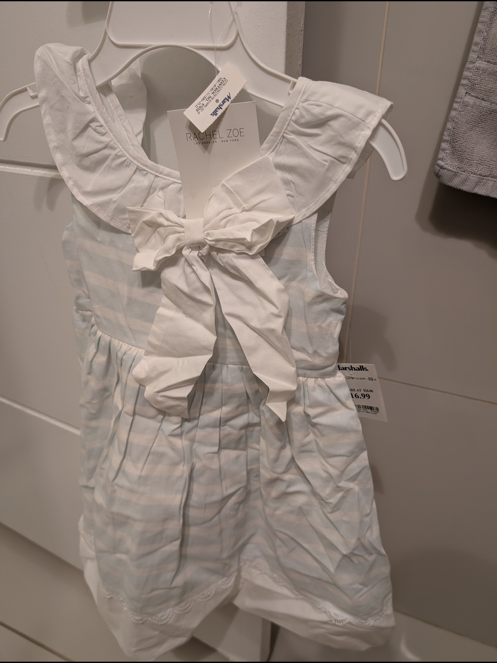 Striped Ruffle Collar Dress - Picture 2 of 4
